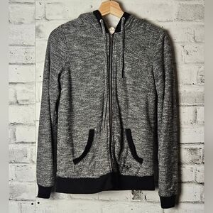 Roxy Sherpa Lined Zip Up Hoodie Gray Cozy Casual Small
